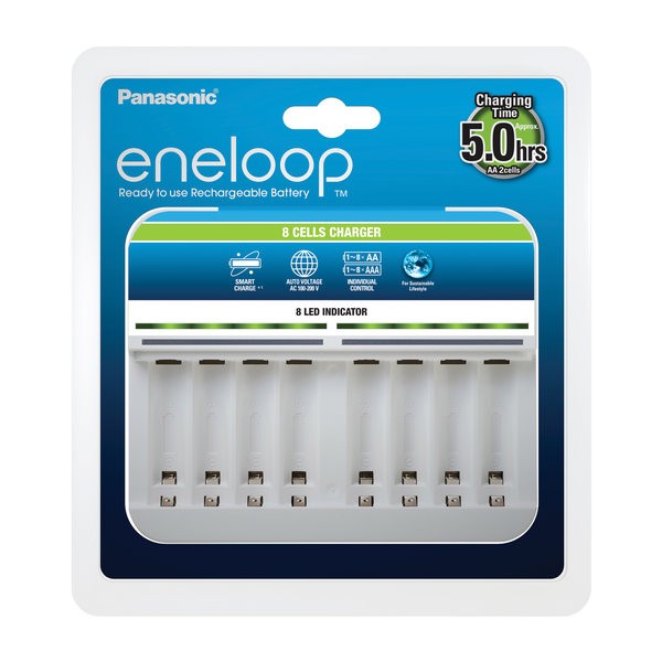 Panasonic Eneloop töltő 1-8 db AA/AAA Akkumulátor töltő BQ-CC63E